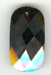 1 20x11mm Faceted Rectangle Drop Jet Cubic Zirconia